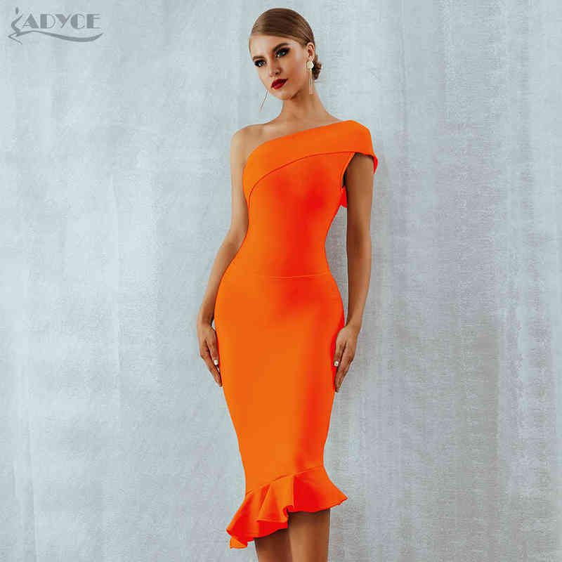 Orange bandage klänning