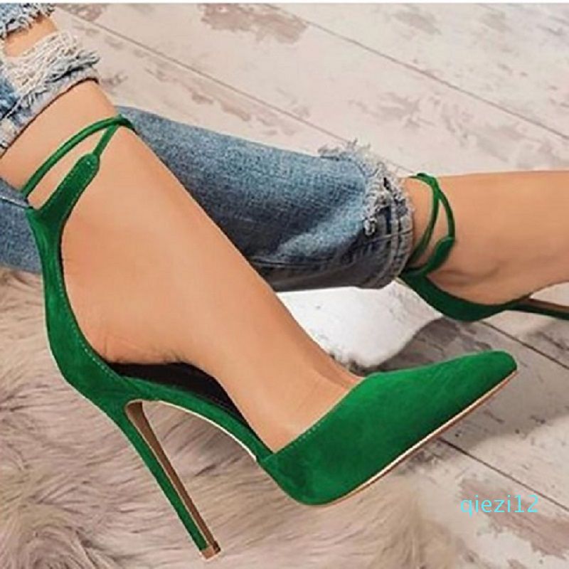 Sexy pumps puntige neus dames schoenen dunne hoge hakken lace up vrouwen  stiletto hak pumps bruiloft