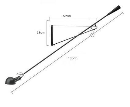 100 cm zwart lichaam met kabelstekker