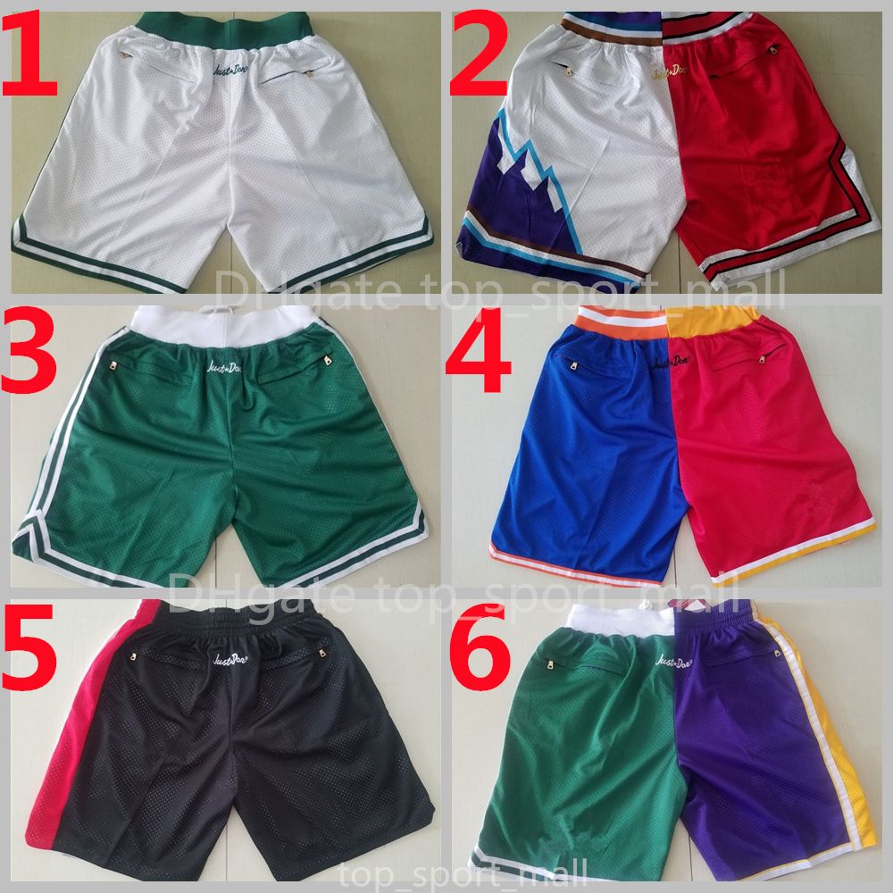 NBA_ 2021 Team Basketball Short Just Don Retro Sport Shorts Hip Pop Pant  With Pocket Zipper Sweatpants Purple White Black Red Green Gray Mens''nba''jersey  