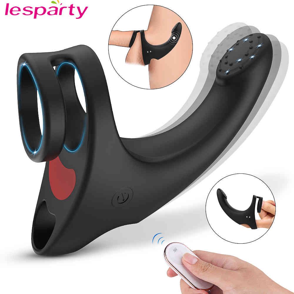 New Testicle Vibrator For Men Penis Massager Ring Dildo Adult Sex Toys For Men Chastity Belt