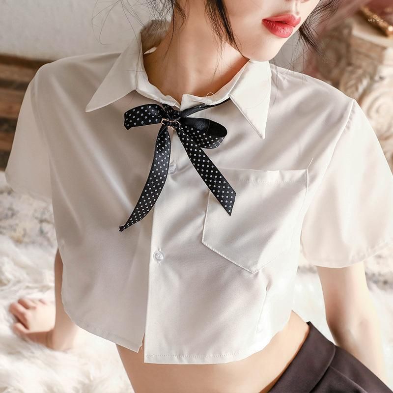 Compra Sexy Mujeres Uniforme Linda Camisa Blanca Traje Tentación Falda  Corta Femenina Ropa Interior Alumno Estudiante Conjunto Exótico Conjuntos  De Lencería Barato | Entrega Rápida Y Calidad | Es.Dhgate