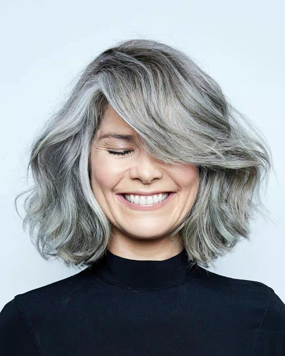 Grey lob wig sale