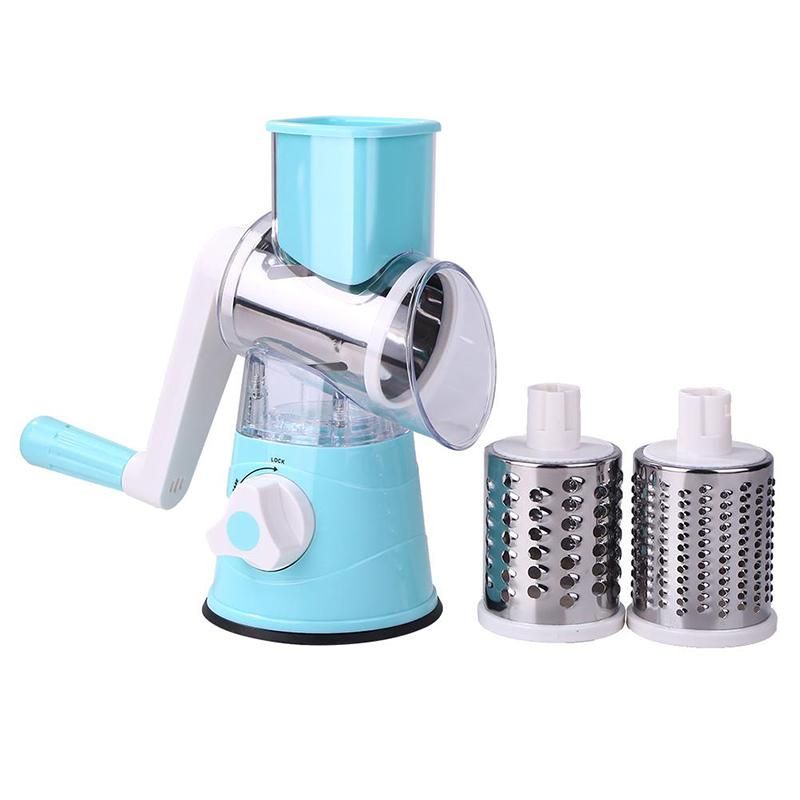 Manual Vegetable Cutter 3 Drum Blades Rotary Cheese Grater