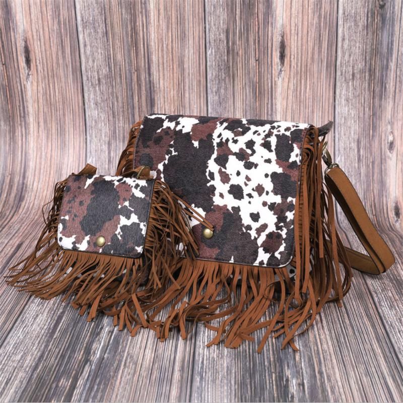 Evening Bags Wholesale Brown Cow Womens Vegan Leather Hobo Fringe Crossbody  Tassel Purse Lady Vintage Small Handbag Cute For Girls From Pianola, $14.56  | DHgate.Com