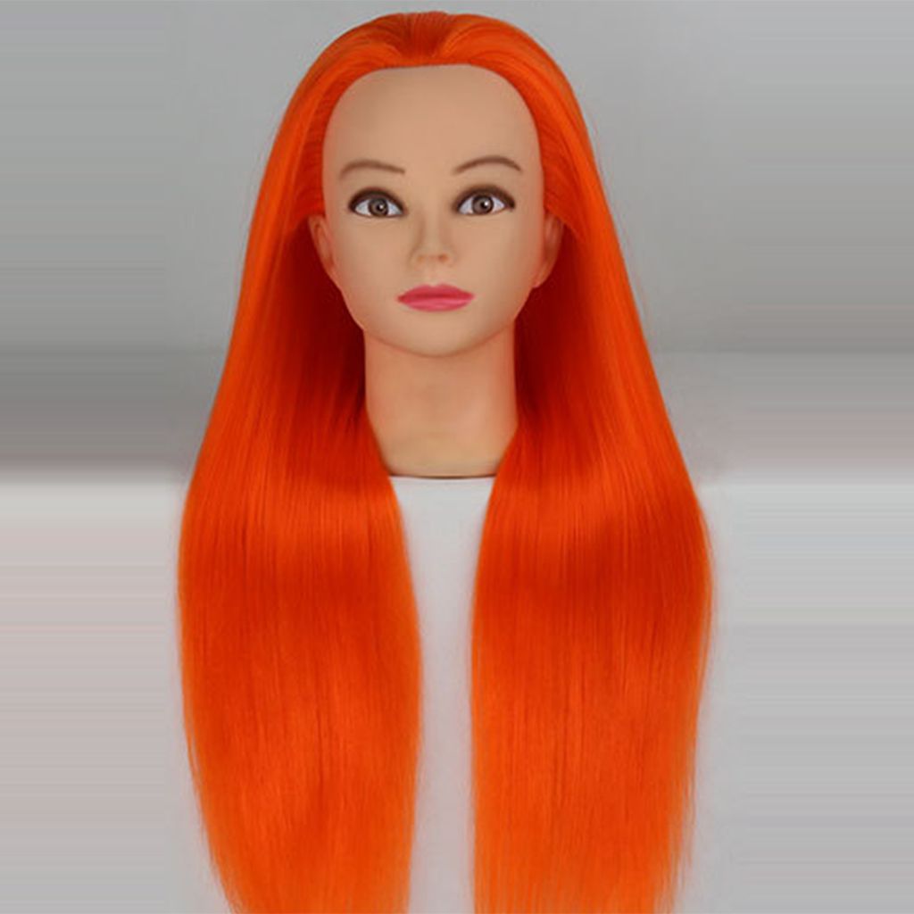 Mannequin Head Beauty Salon Long Orange Hair Cosmetology Mannequin Manikin Training Head Model Hairdressing Styling Practice Mannequin Head Beauty Salon Long Orange Hair Cosmetology Mannequin Manikin Training Head Model Hairdressing Styling Practice