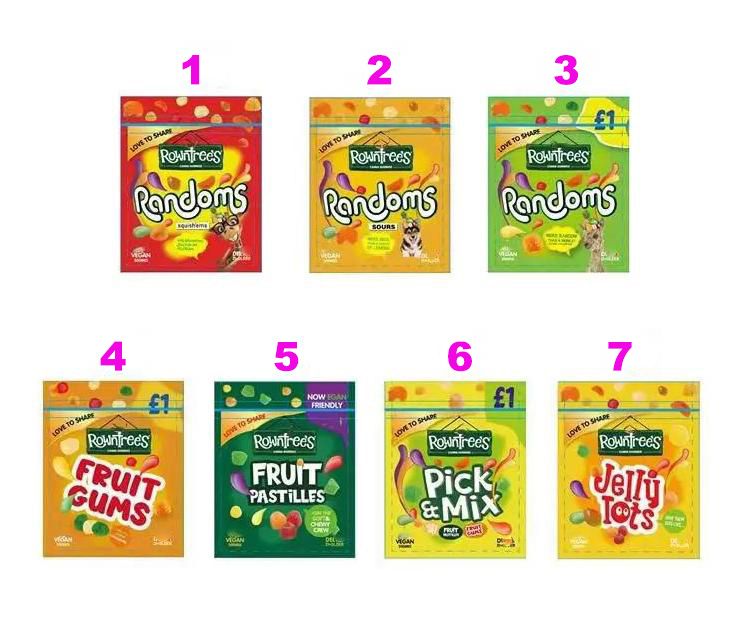 Wholesale Rownfrees Sour Edible Mylar Packaging Bags Resealable Randoms