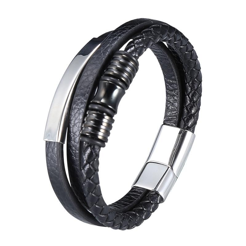 Color : Silver, Size : Free Size Mens Leather Bracelet Mens Stainless Steel Retro Cross Word Bracelet Punk Bracelet for Man Silver for Men Women Braided Wristband Color : Silver, Size : Free Size Mens Leather Bracelet Mens Stainless Steel Retro Cross Word Bracelet Punk Bracelet for Man Silver for Men Women Braided Wristband