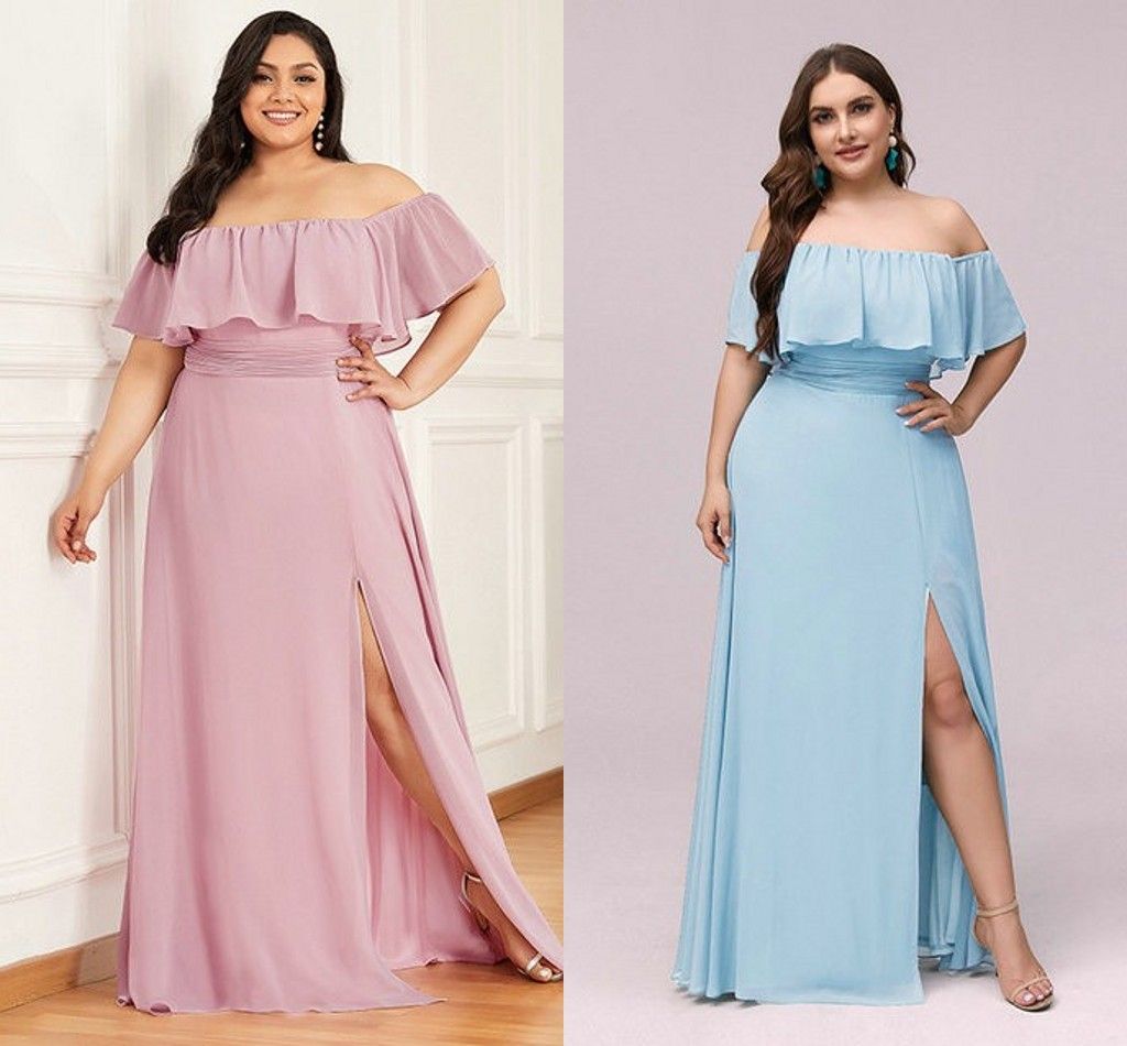 Plus Size Evening Dresses For Pregnant Women 2021 Garden Beach Wedding Bridesmaid Guest Dress Ruffles Off Plus Size Evening Dresses For Pregnant Women 2021 Garden Beach Wedding Bridesmaid Guest Dress Ruffles Off