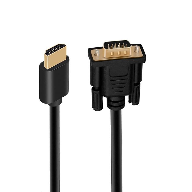 Cables de audio Conectores Male a VGA 15 Pin Cable Adaptador de video Cable 1080P Convertidor para HDTV Conjunto de oro Plateado Oro