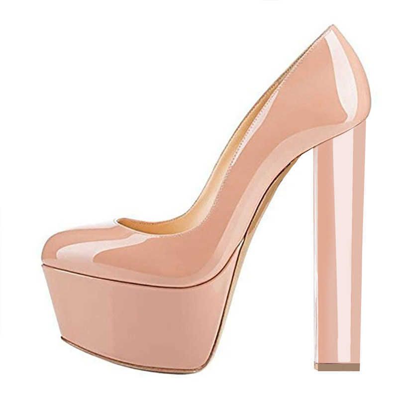 Onlymaker Womens Chunky High Heels Platform Pumps Slip on Party Club Lady Shoes Onlymaker Womens Chunky High Heels Platform Pumps Slip on Party Club Lady Shoes