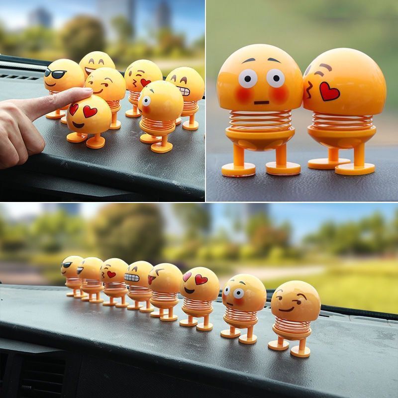 2019 creative car decoration jewelry spring shaking head doll expression pack 