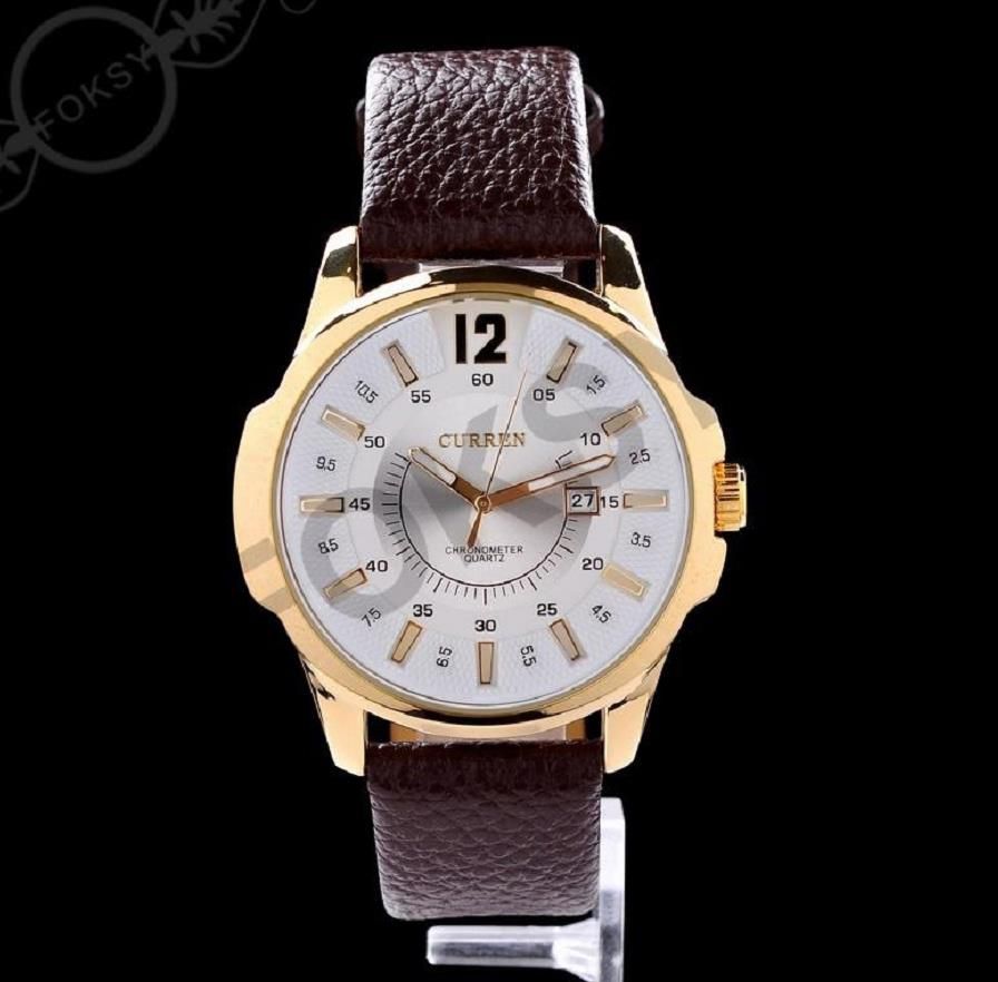 White Dial Brown Band