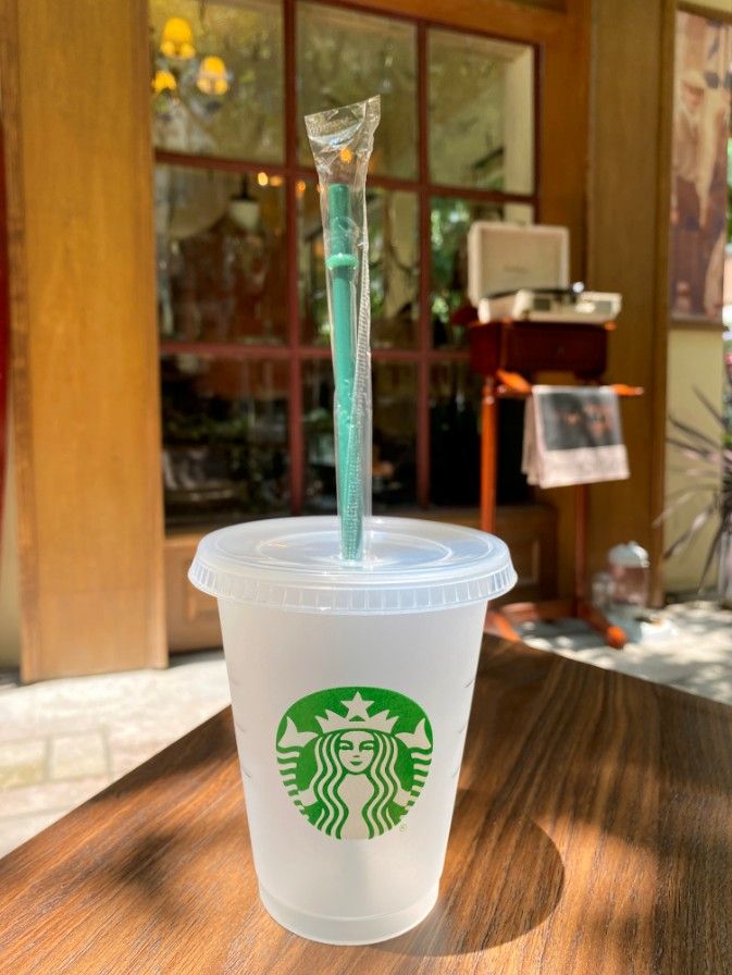 Starbucks 16oz/473ml Plastic Tumbler Reusable Clear Drinking Flat