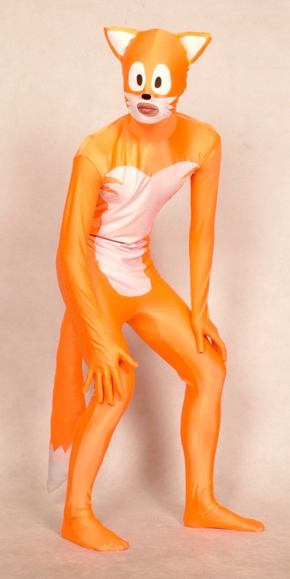 relajado molino Estúpido Naranja / blanco lycra spandex fox catsuit traje unisex completo traje sexy  mujeres hombres medias trajes trajes