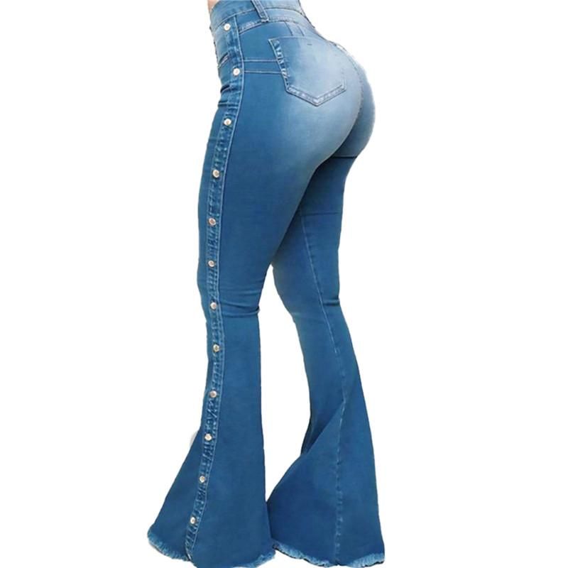Compra Moda Denim Flare Pantalones Mujeres Retro Rompe Jeans Pantalones De  Pierna Ancha Lady Casual Bell Fondos Pantalón Pantalón Mujer Capris Barato  | Entrega Rápida Y Calidad | Es.Dhgate