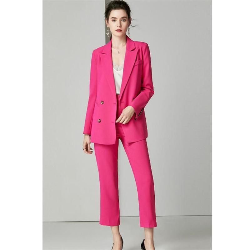 Acquistare Fucsia Donne Business Abiti Blazer Giacca + Pantaloni Formali  Signore Pant Office Style Style Femmina Pantaloni Pantaloni Da Donna  Pantaloni Da Donna Due Pantaloni Da Donna Economico | Consegna Veloce E