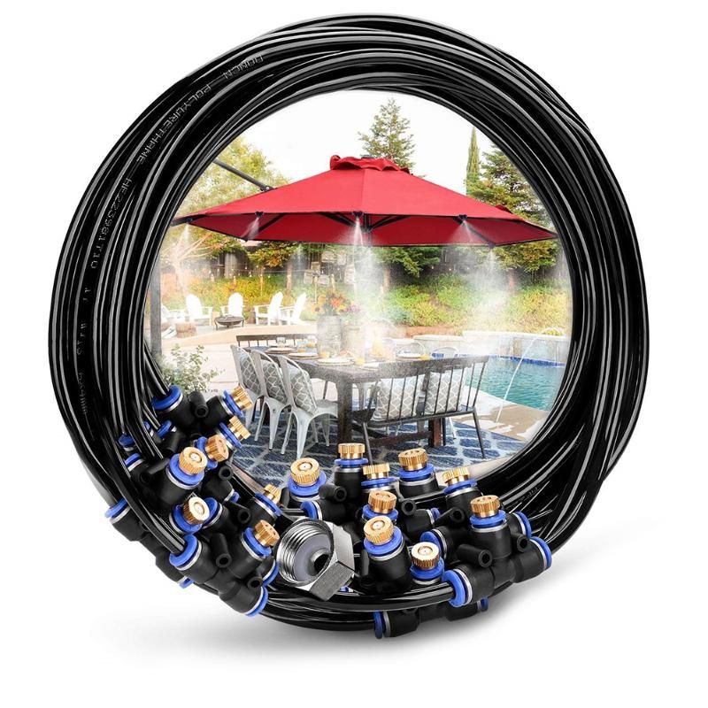 Mist Cooling System Kit DIY for Garden Greenhouse Outdoor Patio Watering Lin 