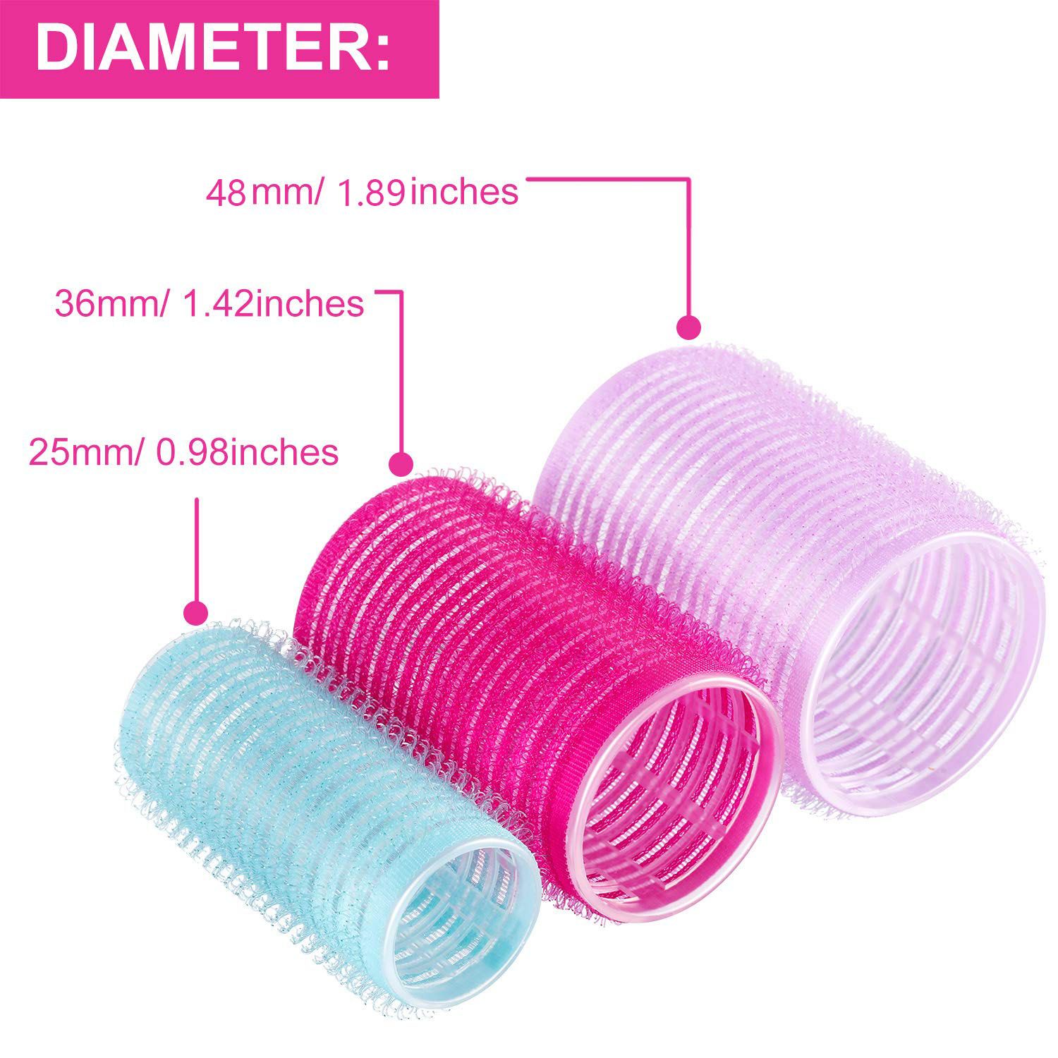 Hair Rollers Set Sizes Holding Rollers Hairdressing Curlers Self Grip
