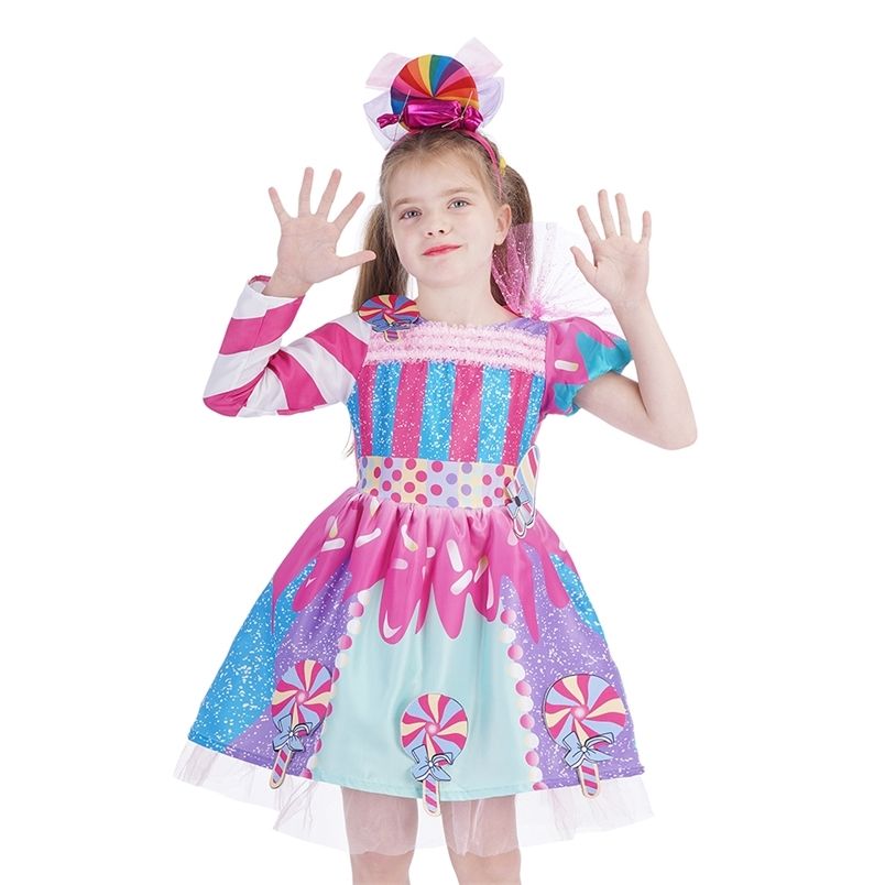 Compra Moda Bebé Niña Vestido De Caramelo Niños Halloween Fiesta Traje  Colorido Bola Vestido 2 12 Años Ropa Para Niños 211224 Barato | Entrega  Rápida Y Calidad | Es.Dhgate
