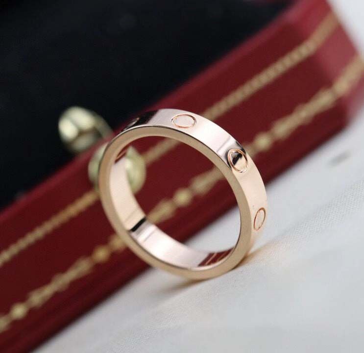 003 narrow rose gold ring +box