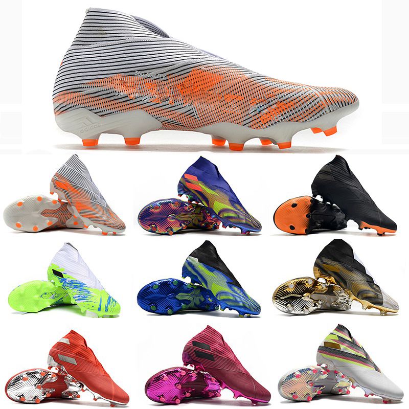 precio panorama Dirección Cloud White Shock Pink Solar Yellow Hombres Fútbol adidas Nemeziz 19+  Botines de suelo firme