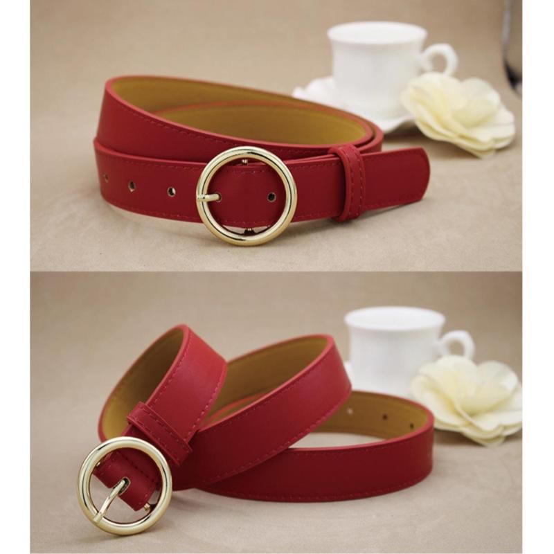 Cinturones 7 colores Moda Oro Hebilla Femenino Correa de cuero Ropa Ancho la cintura
