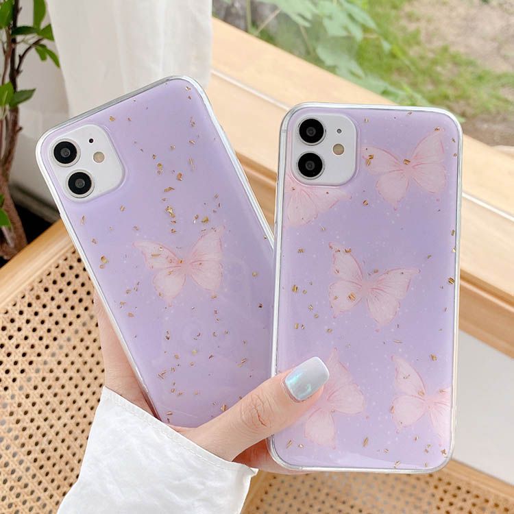 Purple Butterfly Bling Phone Cases Aesthetic Shockproof Case Girls Cute Soft Silicone Back Cover For Iphone 8plus Xr X Max 11 12 Pro From Florastore 1 95 Dhgate Com