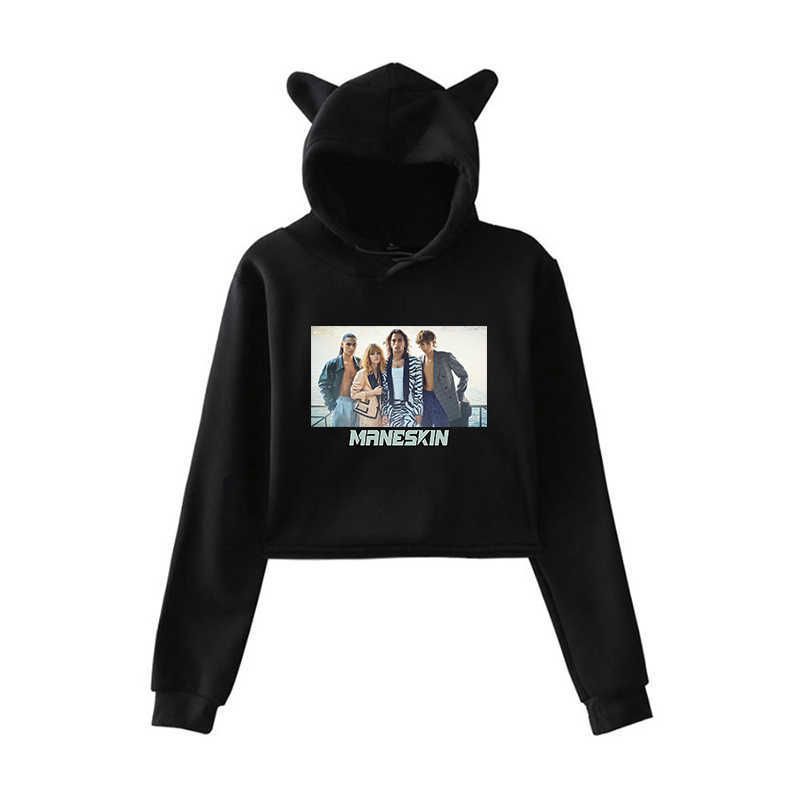 Koop De Beste En Nieuwste Geslacht Rockband Maneskin Print Dames Hoodies  Kat Oor Sweatshirt Populair Casual Streetwear Harajuku Crop Sweatshirts  Vakantie |DHgate
