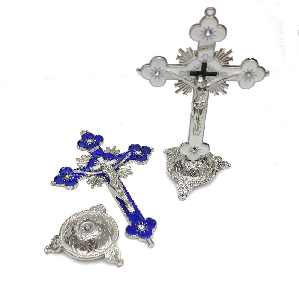Plum metal croce Gesù Cristo sofferente statua chiesa icona ornamenti ufficio casa forniture religiose