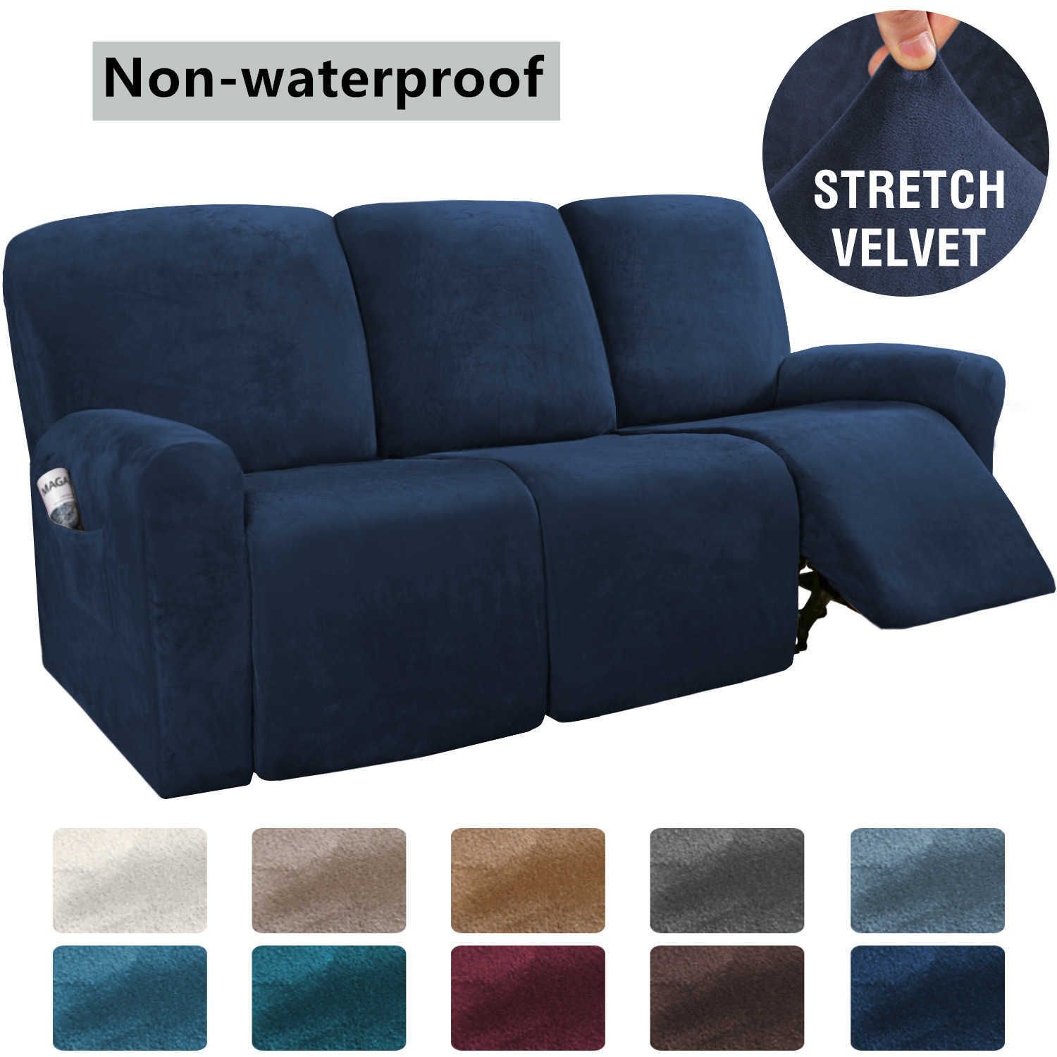 Navy-Velvet-3 Seat Split 8 stycke