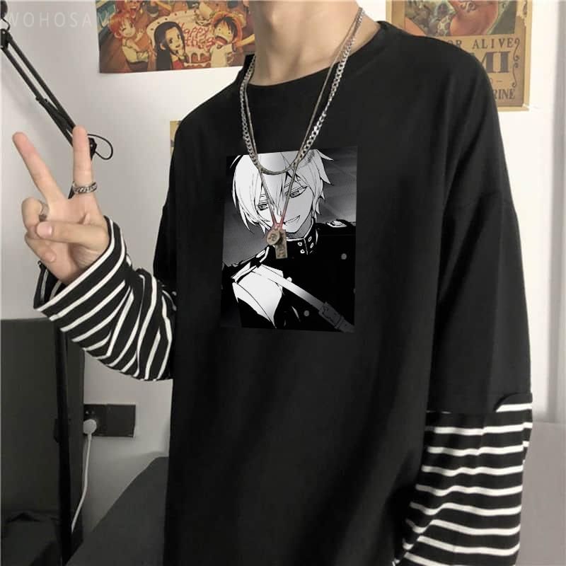 Men's T-Shirts Owari No Seraph Cool Hiiragi Shinya Japan Anime T Shirt Men Funny Cartoon Fashion Summer Casual Oversized Long Sleeve Men's T-Shirts Owari No Seraph Cool Hiiragi Shinya Japan Anime T Shirt Men Funny Cartoon Fashion Summer Casual Oversized Long Sleeve