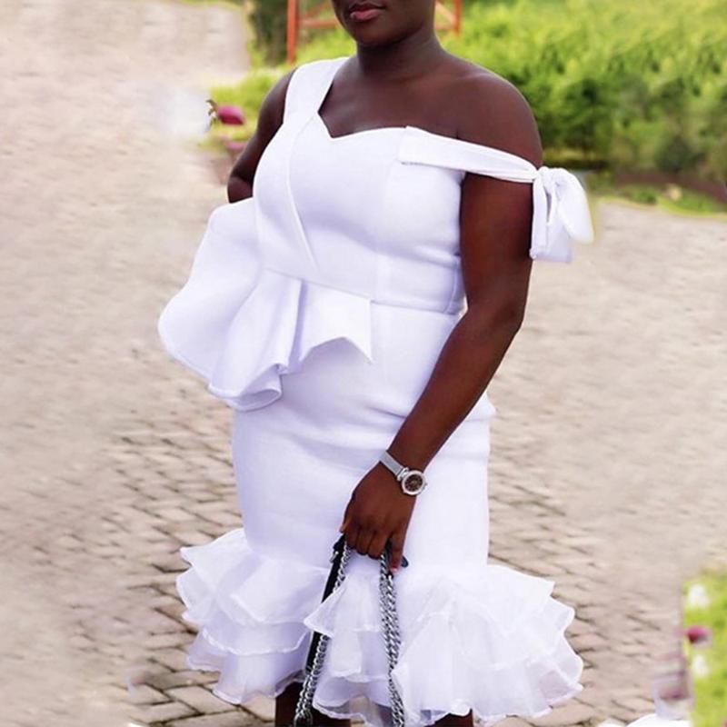 Compra Vestidos Casuales Mujeres Blancas Vestido Vestido Verano Africano  2021 Sexy Party Cena Club Midi Robe Femme Vestiods Plus Tamaño 2XL Barato |  Entrega Rápida Y Calidad | Es.Dhgate