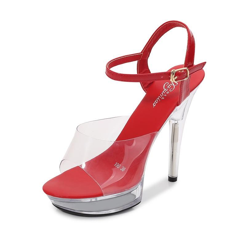 red 15cm high heels