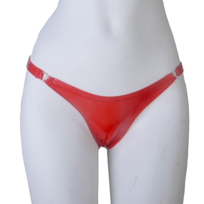 US Women Shiny Glossy Panties High Cut Underwear Thong Lingerie Briefs G-string