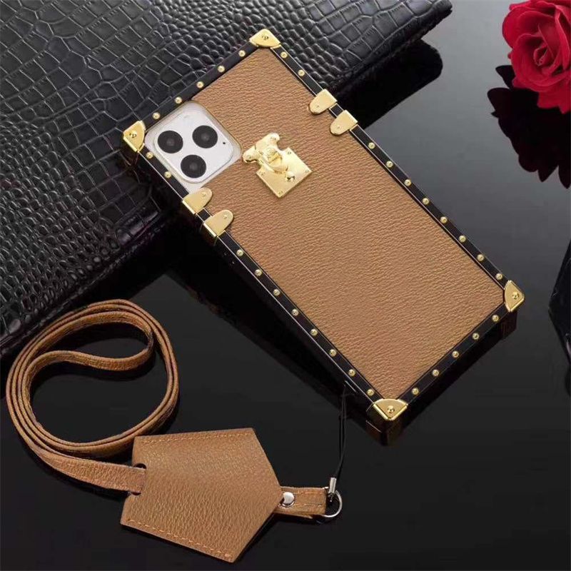 Square Designer G Flower Leather Phone Cases For Iphone 13 Pro Max