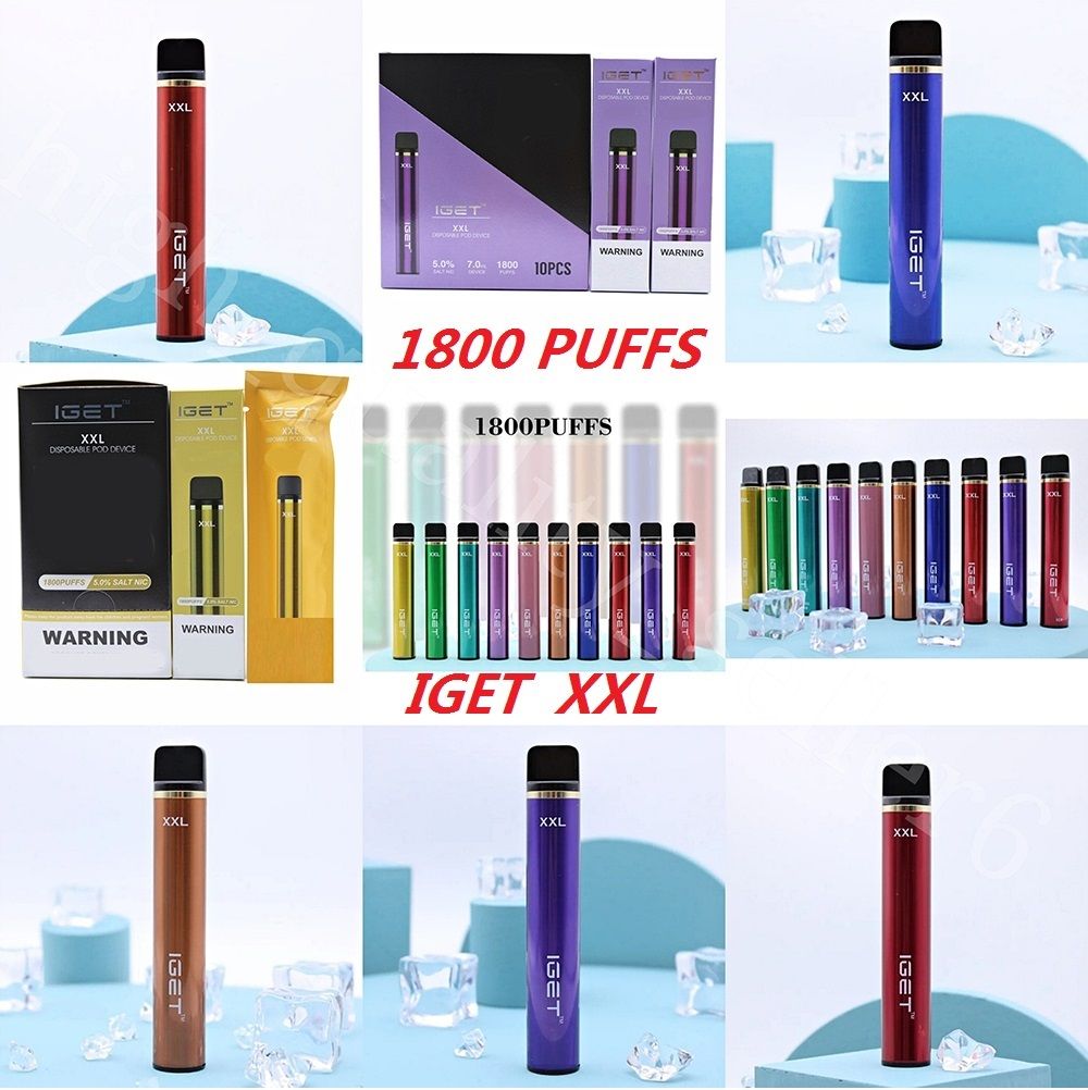 Original Iget XXL Disposable Pod Cigarettes Device Kit 1800 Puff 950mAh