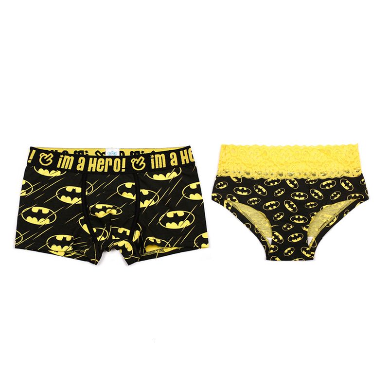 Batman Dibujos animados impresión mujeres de algodón mujer sexy boxers pareja ropa interior