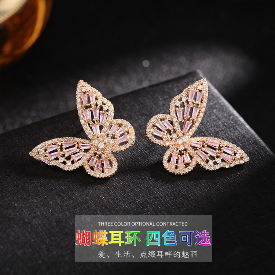 Pendientes De Mariposa Con Incrustaciones Pendientes De De Pendientes De Mariposa Con Incrustaciones Pendientes De De