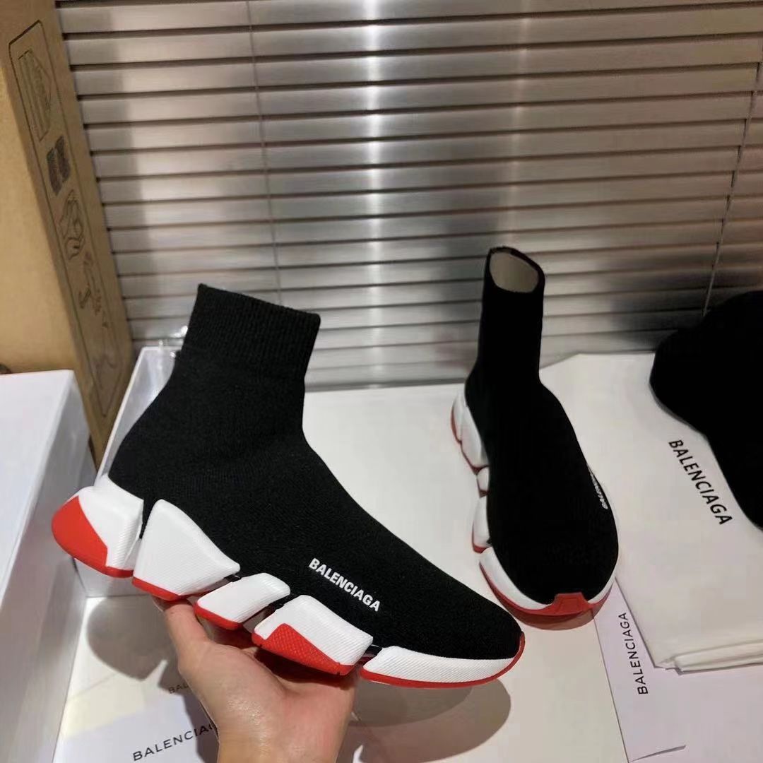 2021 Designer Schoenen Gebreide Sok Sneakers Snelheid Trainers Heren  Vrouwen Stretch Brei Mid Sneaker Mesh Lichtgewicht Runner Schoen Met Doos  Multicolor 003 Van Sunsellers, 4,38 € |DHgate