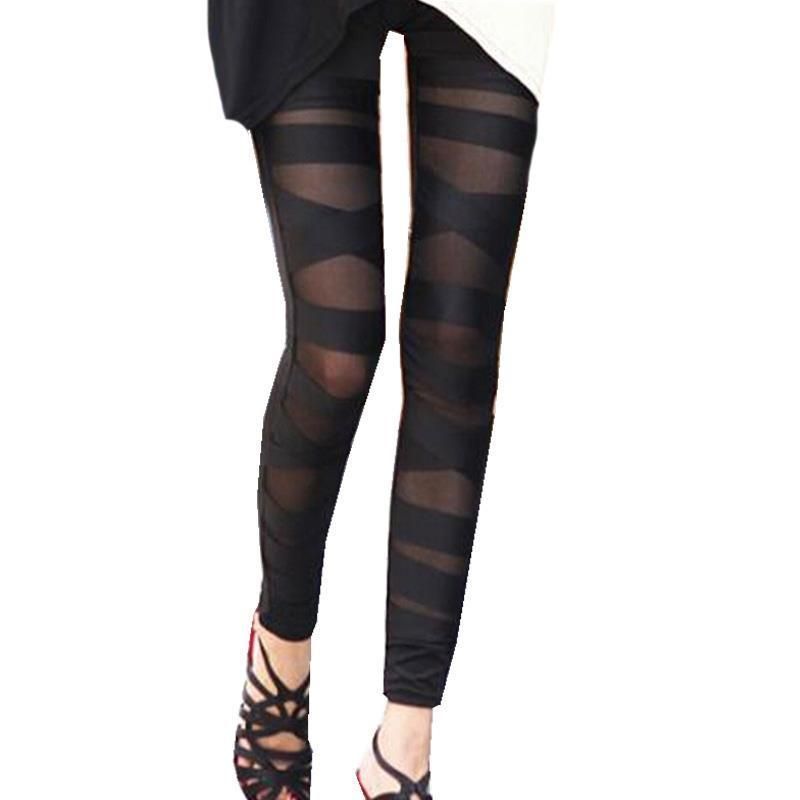 Acquistare Sexy Leggins In Rete Halloween Gothic Donne Legging Legging Slim  Elastic Black Bandage Pants Femme Punk Rock Pantalone Economico | Consegna  Veloce E Qualità | DHgate Italy