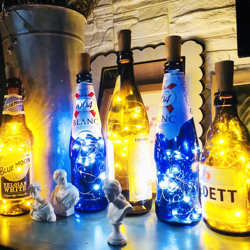10/20LED Solar Wine Bottle Lights Copper Wire Cork Fairy String Light Party US 10/20LED Solar Wine Bottle Lights Copper Wire Cork Fairy String Light Party US