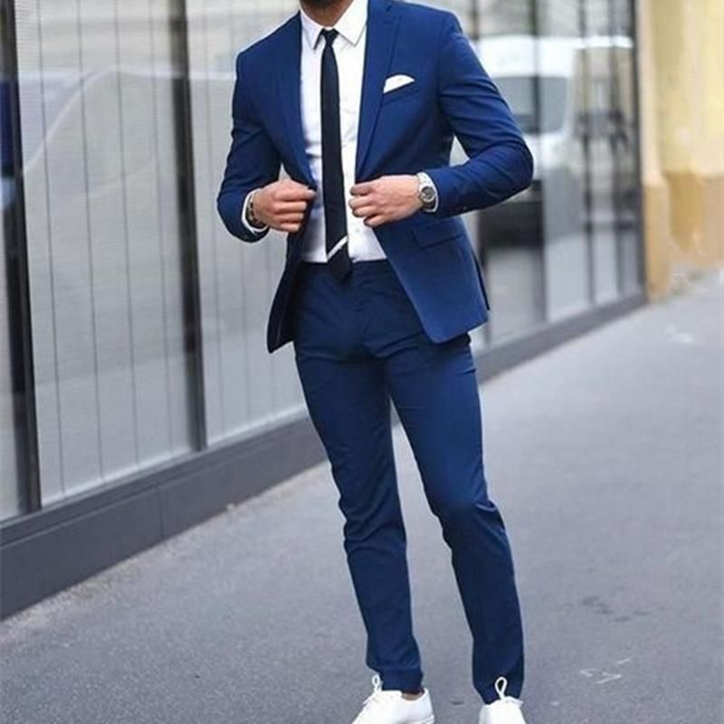 Blazers de trajes para hombres (chaqueta + pantalones) Moda hecha a medida Hombres Slim Fit