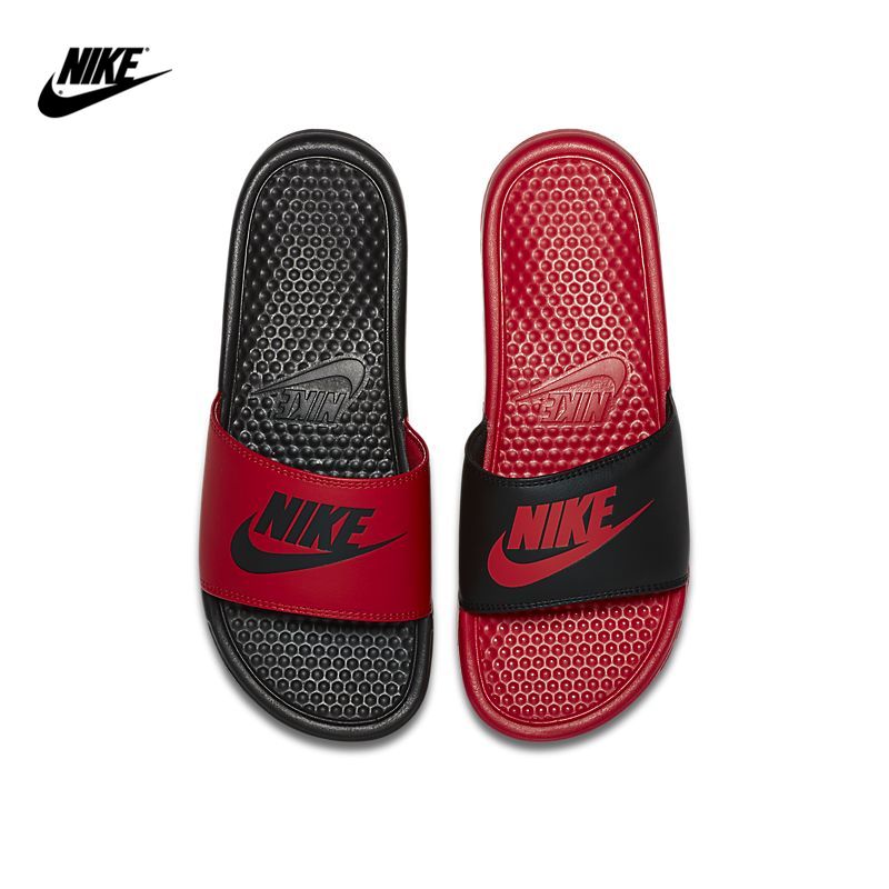 Summer Mujer Nike Slippers Moda Diapositivas Luz Peso Triple Negro Blanco Gris Al Aire