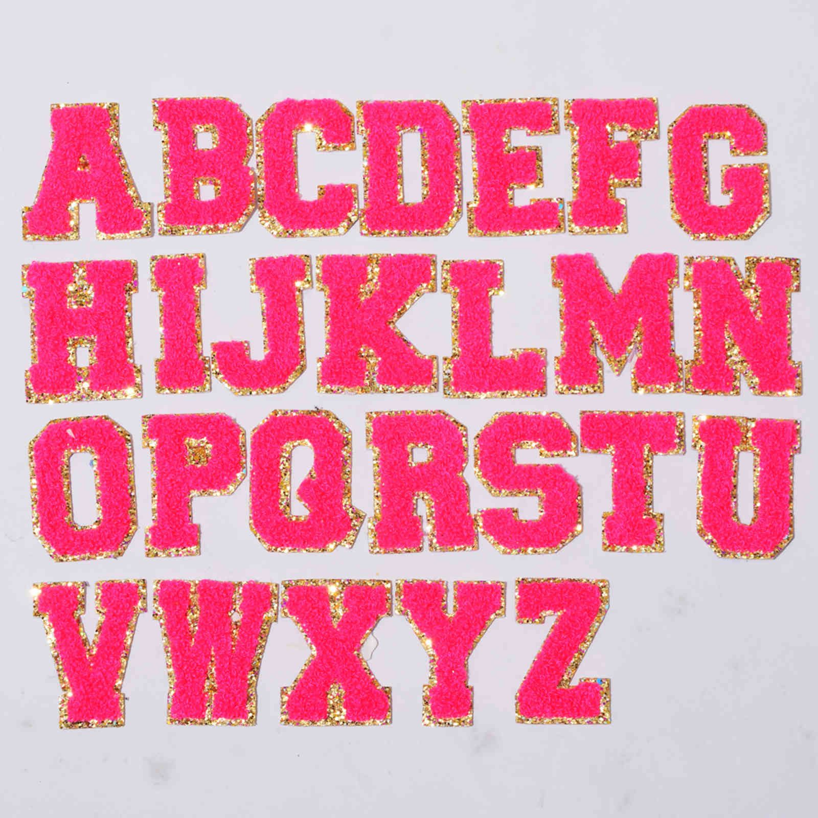 Neon Różowy (A-Z) -Patches Rozmiar: Wysokość 6 cm