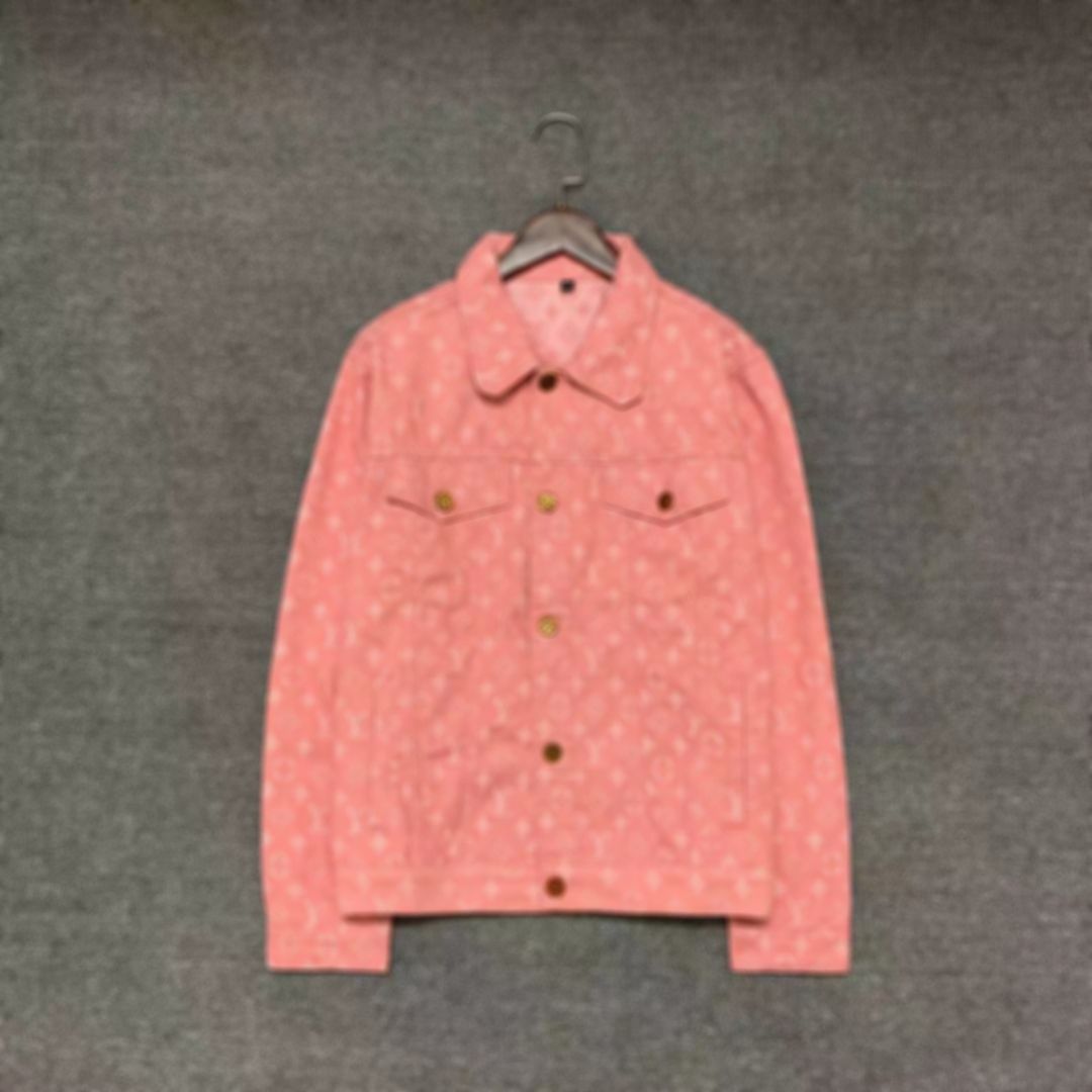 Louis Vuitton Purple Monogram Denim Button Up Jacket size 52 at 1stDibs