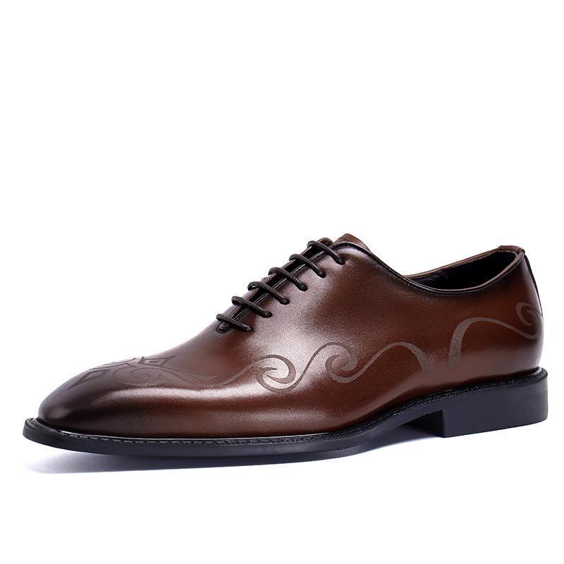 Mens Dress Shoes Genuine Cow Leather Oxfords Business Casual Shoes 