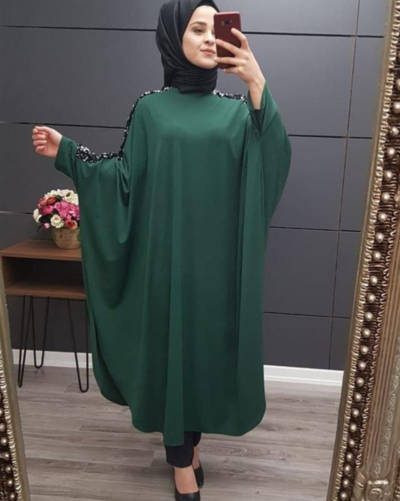 Casual Jurken Plus Size Islamitische Kleding Moslim Jurk Dames Dubai Turks  Lange Robe Kimono Sequin Etnische