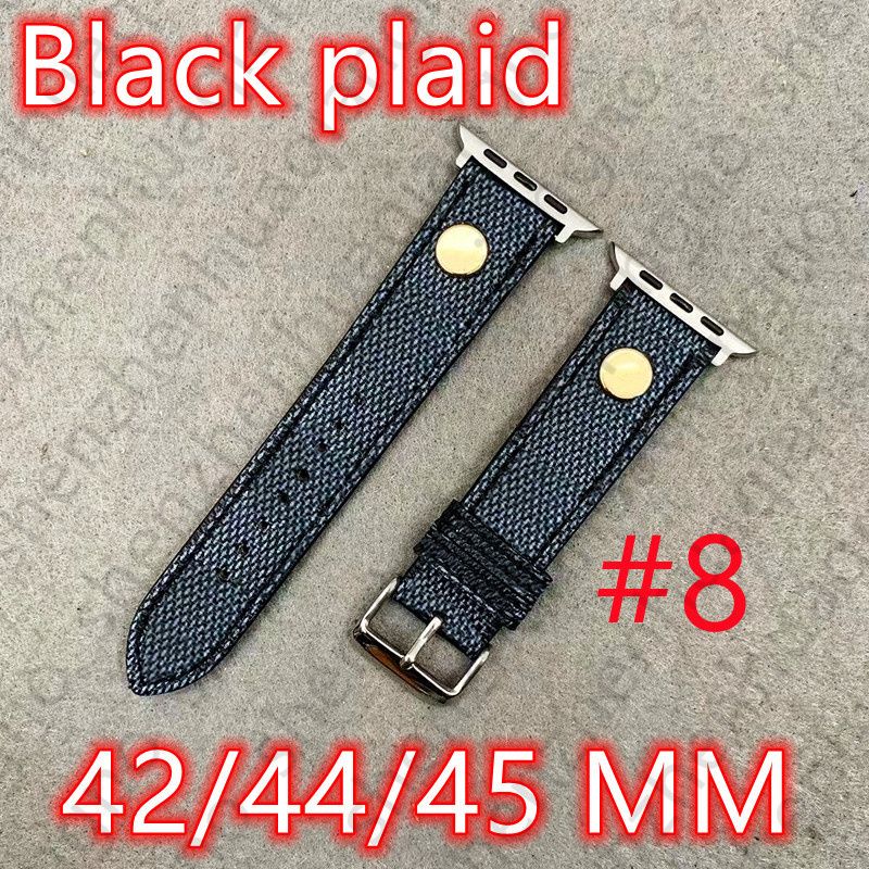 8#42/44/45/49mm Black Plaid V LOGO