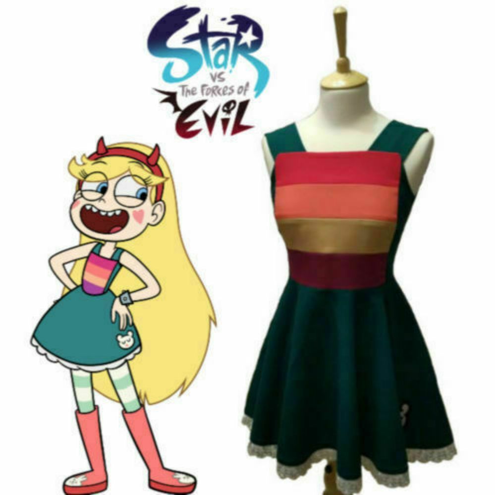 Star vs Las Fuerzas del vestido de mariposa malvado Cosplay Costume Hecho a medida para la Star vs Las Fuerzas del vestido de mariposa malvado Cosplay Costume Hecho a medida para la